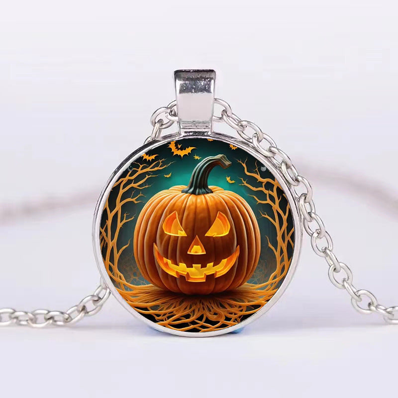 Halloween Round Pumpkin Ghost Bat Collier Hommes et femmes Personnalité Collier Collier Fashion Bijoux Accessoires