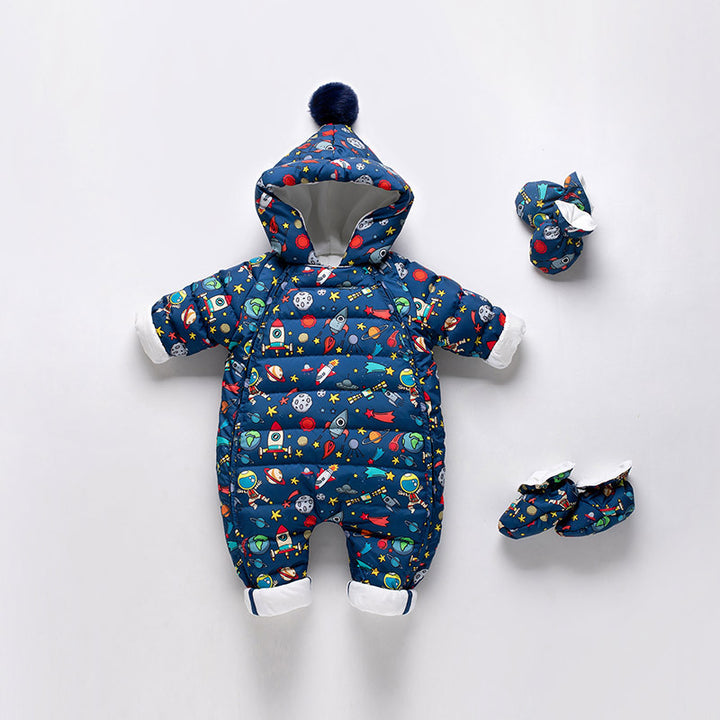 Baby Dikke jas jumpsuit geprint romper