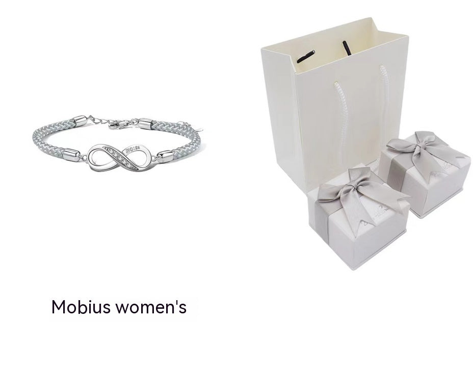 Mobius Ring par armbånd sterling sølvpar