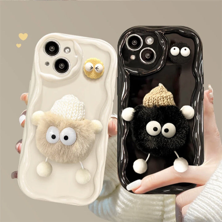 Cartoon Cute Plush Hat Doll Phone Case