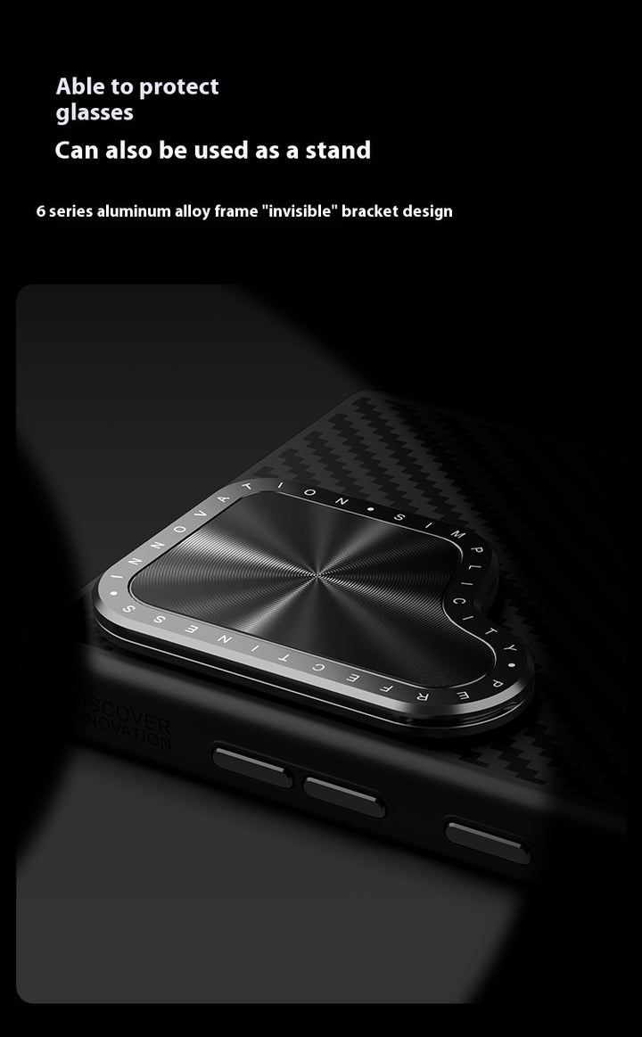 Fiber Pole Kevlar Magnetic Mobile Phone Lens Bracket Protective Case