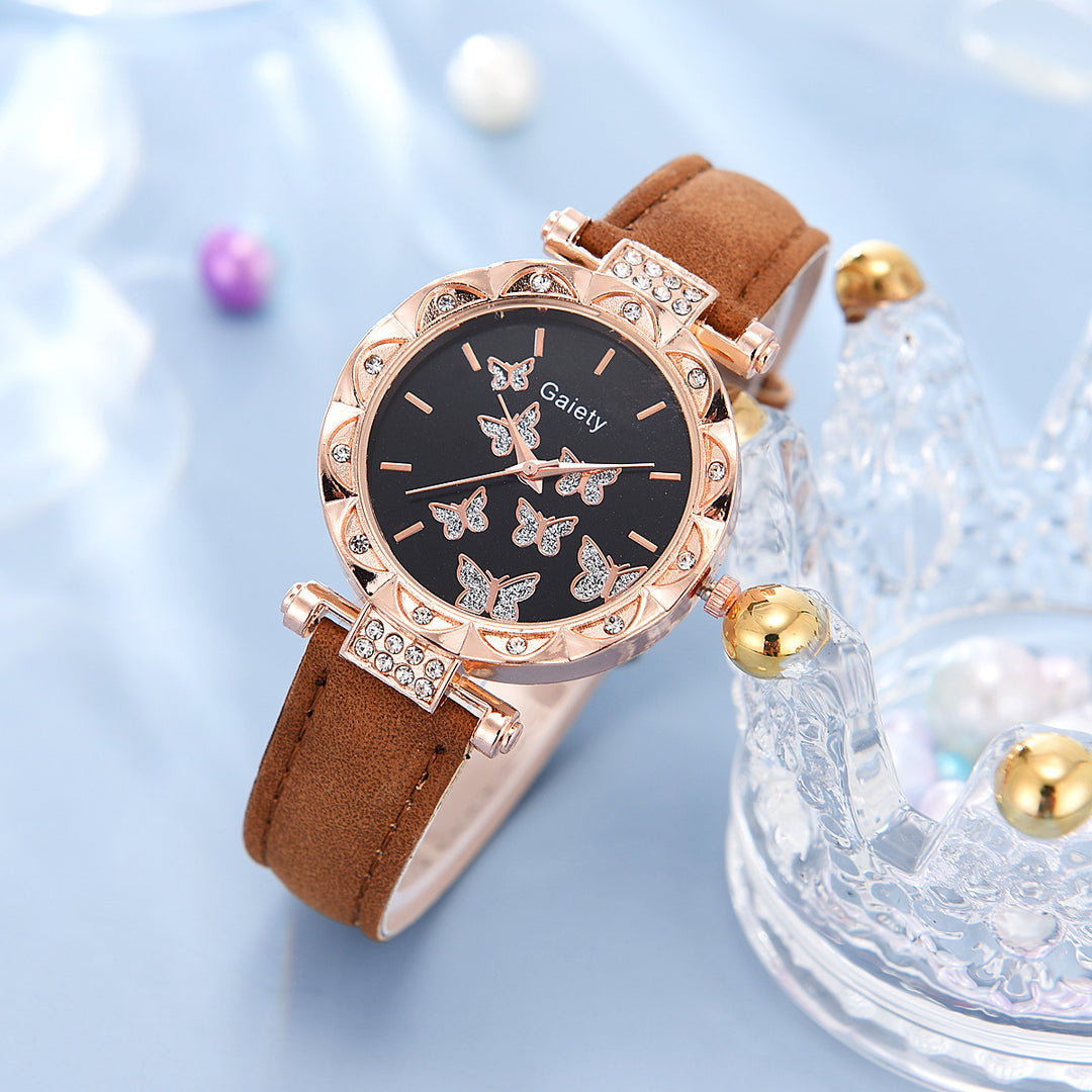 Frauenmode einfache Butterfly Digital Belt Watch