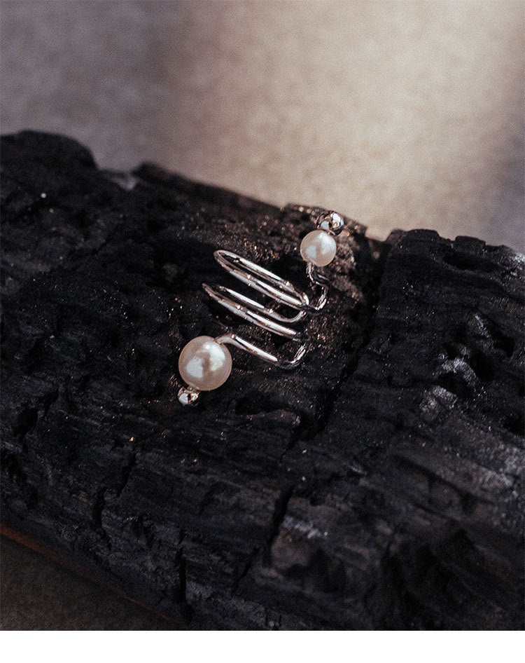 Linea minimalista Clip per le ossa perle Design Orecchini di perle
