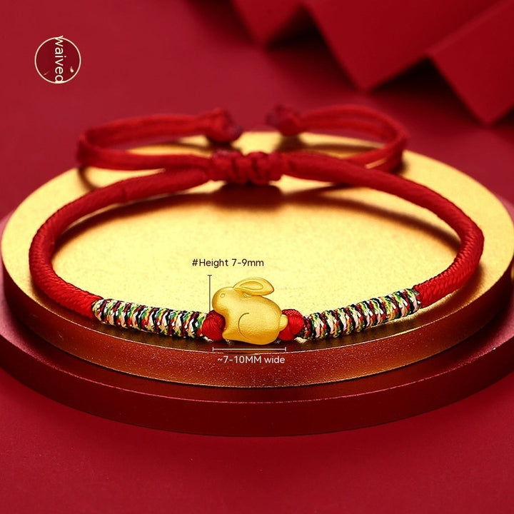 Douze bracelet de corde rouge du zodiaque femelle 925 argent sterling