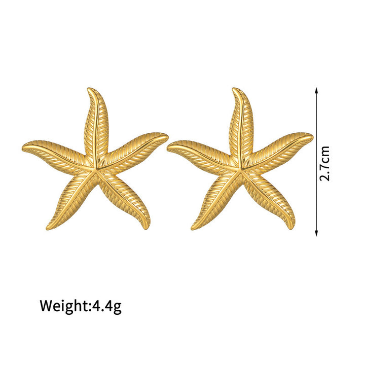 Damas Nuevo Pendientes de Starfish Gold de 18k