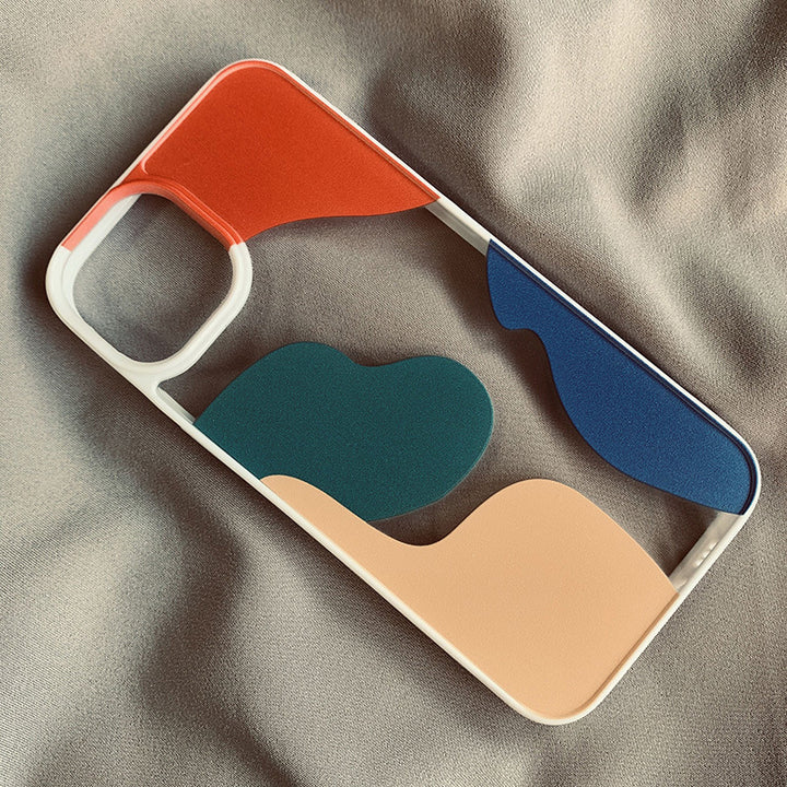 Färgblockkontrast Färggeometri lämplig för 13 mobiltelefonfodral