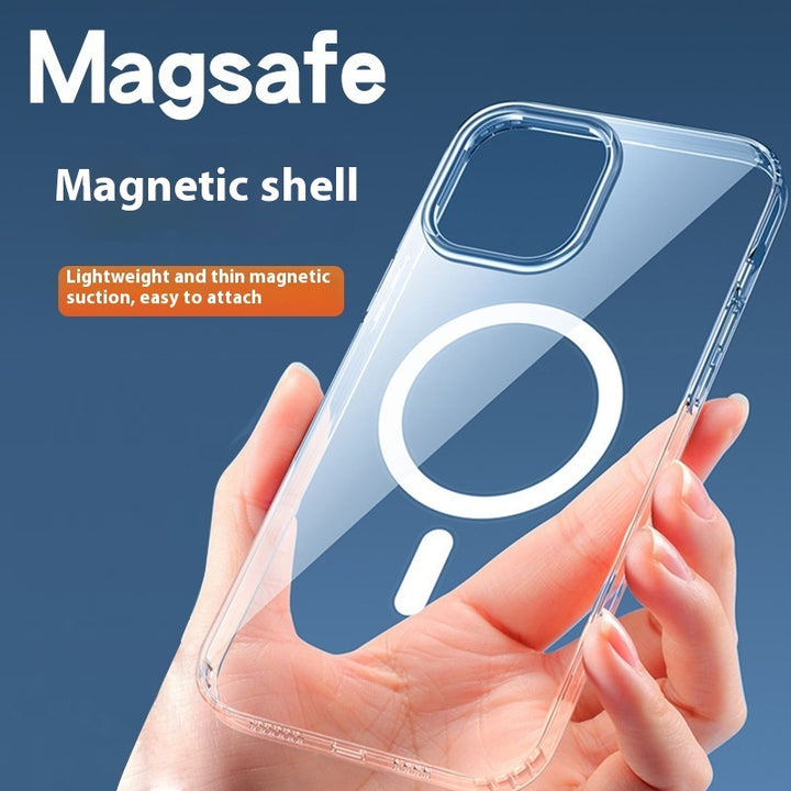 PC Transparent Magnetic Wireless Charger Protective Case Phone Case