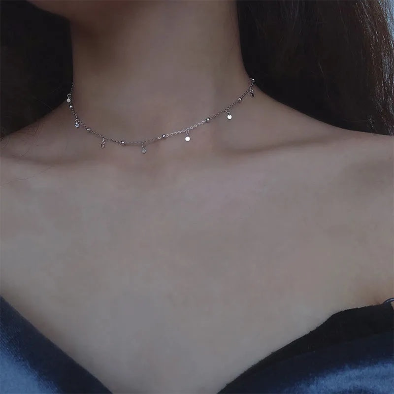 Frauen mit kurzer Sterling Silber Quaste Nische Design Halskette