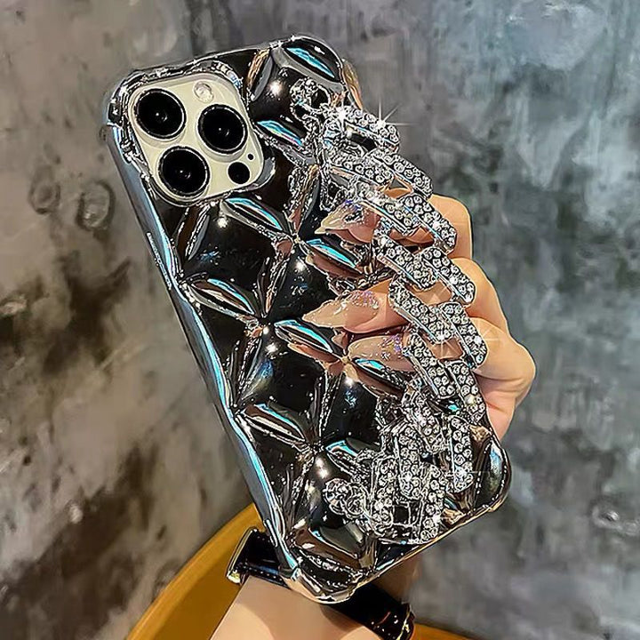 Caixa de telefone de pulseira de diamante de luxo