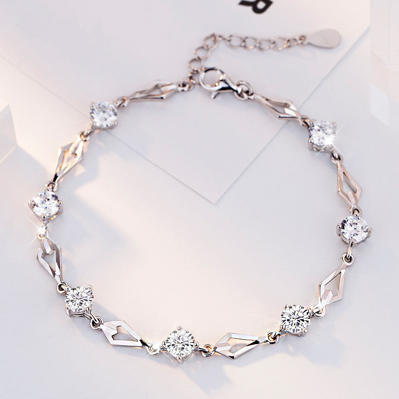 Diamond Geometry Japanese And Korean Fashion Car Flower Diamond Bracelet