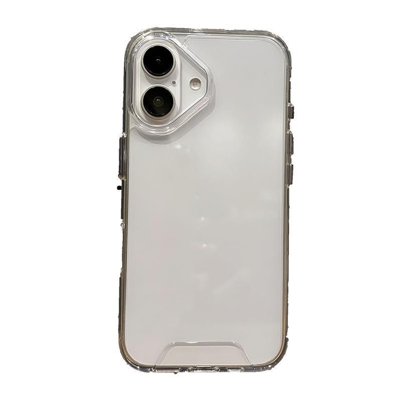 Ny transparent enkel metallknapp Drop-resistent telefonfodral