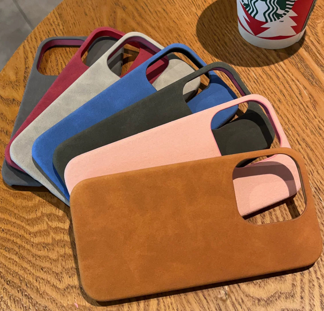 New High-grade Solid Color Suede Phone Case