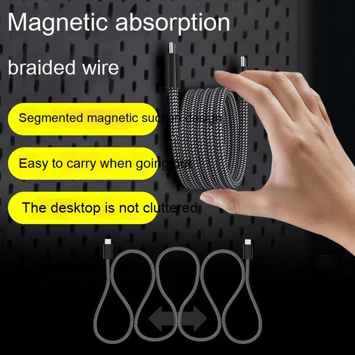 Magnetisk lagring PD Fast Charging Typec Magic Rope Woven Data Cable