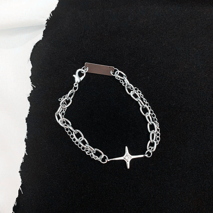Bracelet en acier en acier en acier de conception d'intérêt spécial Retro INS TRENDY