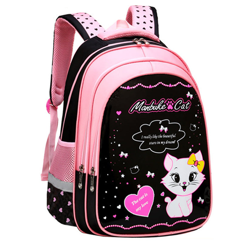 Barnskola söt katttryck ryggsäck