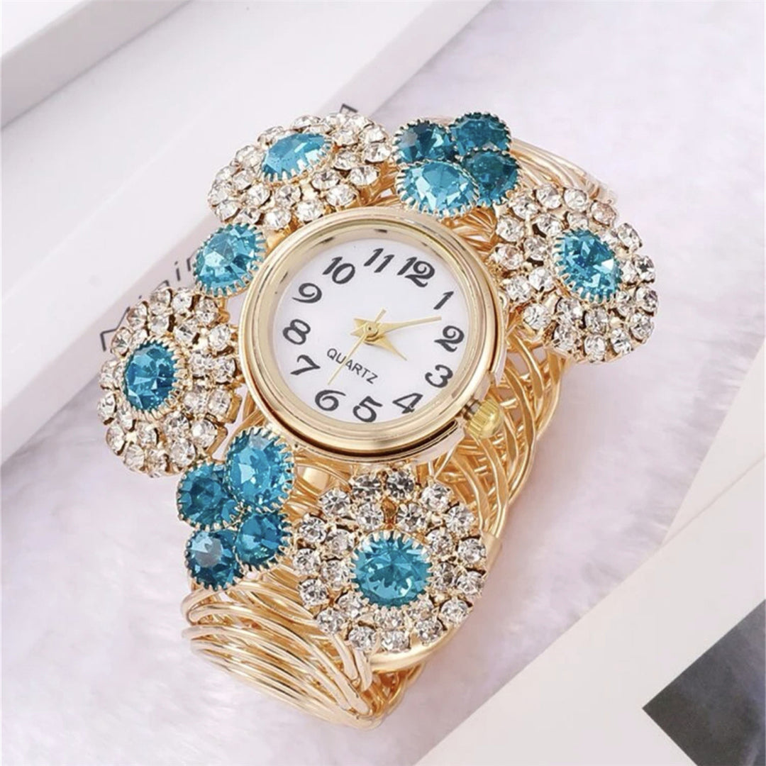 Inclado Rhinestone Starry Starry Feminino Feminino Elegante Acessível Luxo Quartz Watch