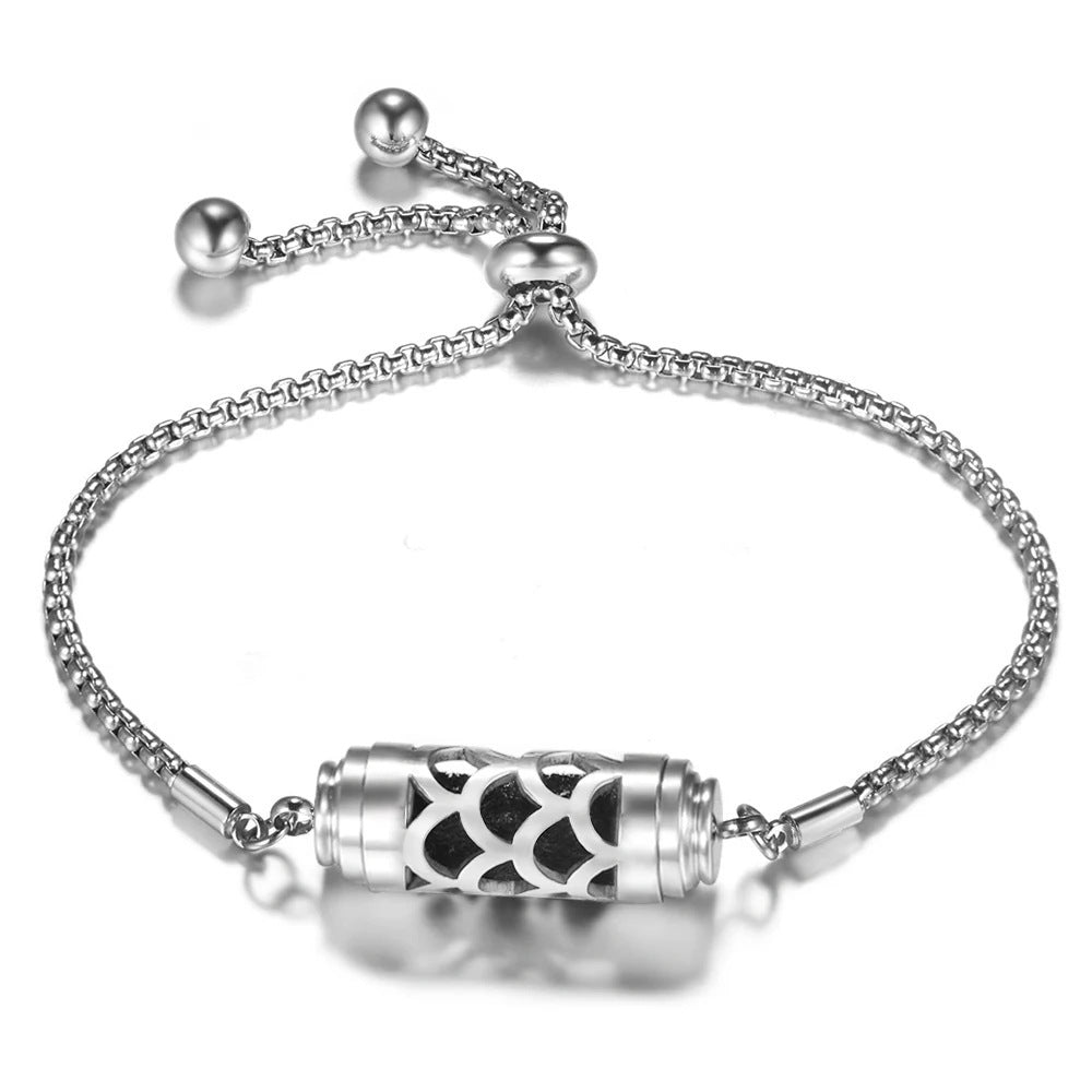 Bracelet de diffuseur d'huile essentielle réglable en acier inoxydable