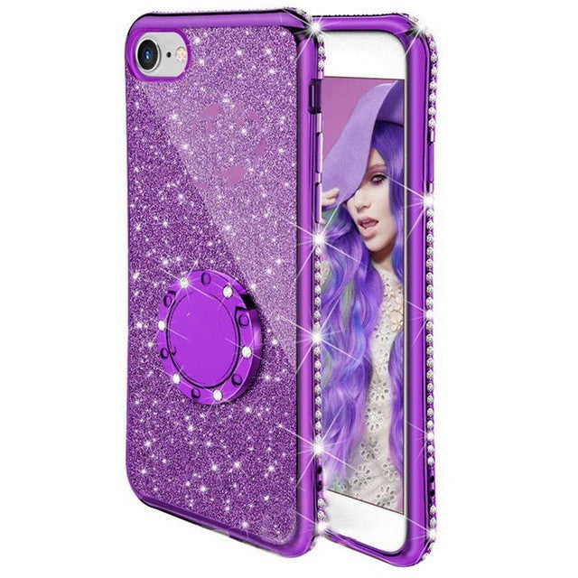 Подходящ за Edge Drill Glitter Card Mobile Phone Case Protector Protector