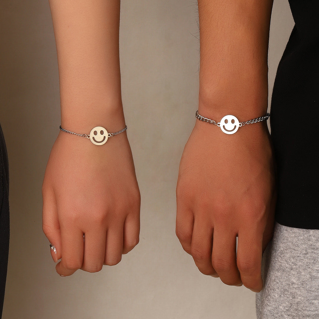 Bracelet de cœur rond en acier inoxydable simple