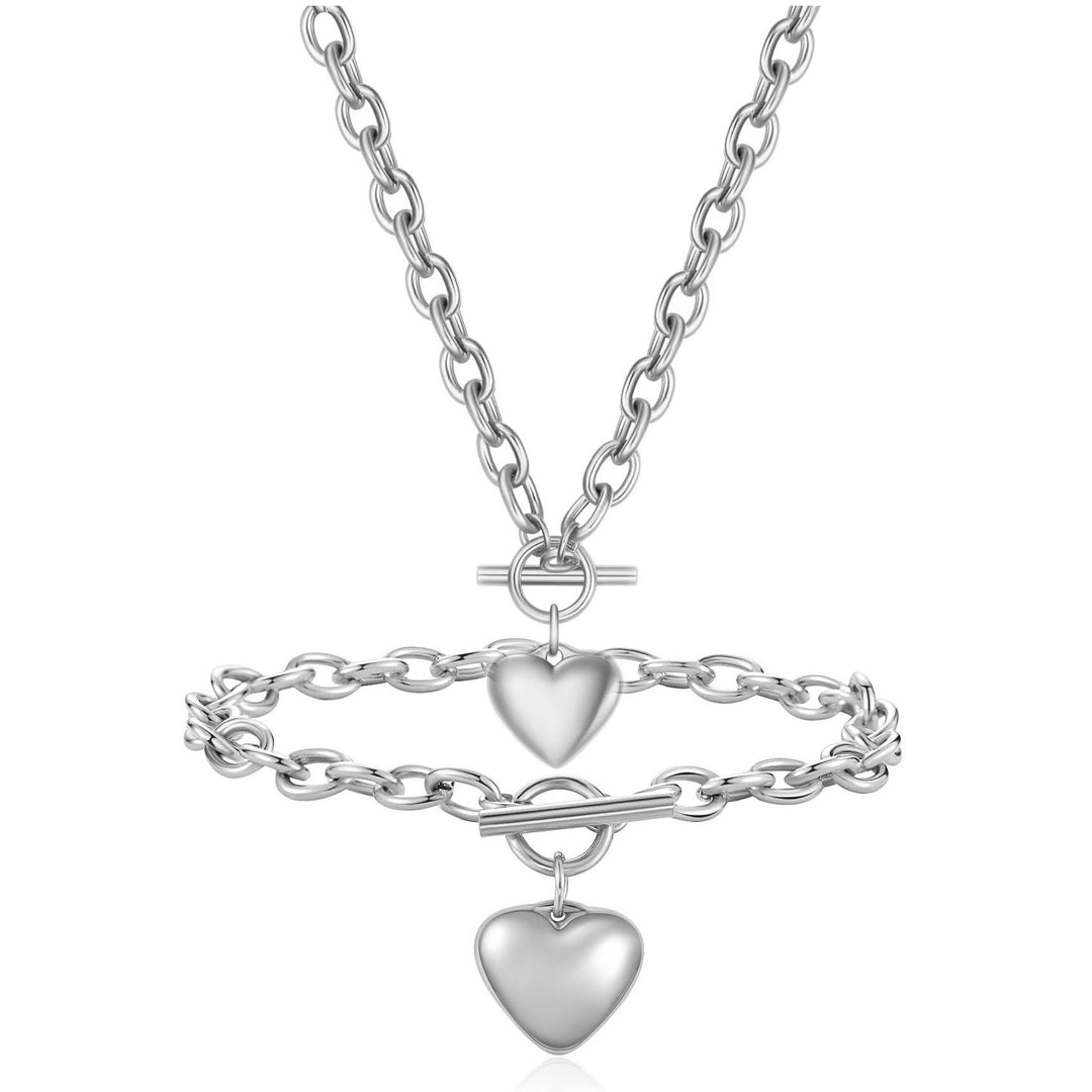 Bracciale ad abito a forma di cuore in acciaio inossidabile