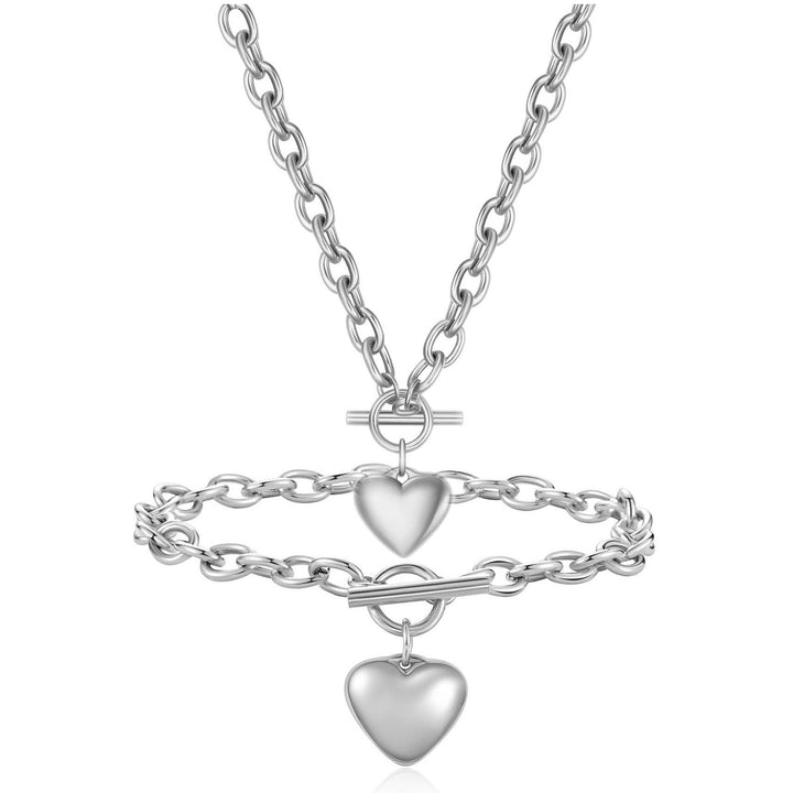 Bracciale ad abito a forma di cuore in acciaio inossidabile