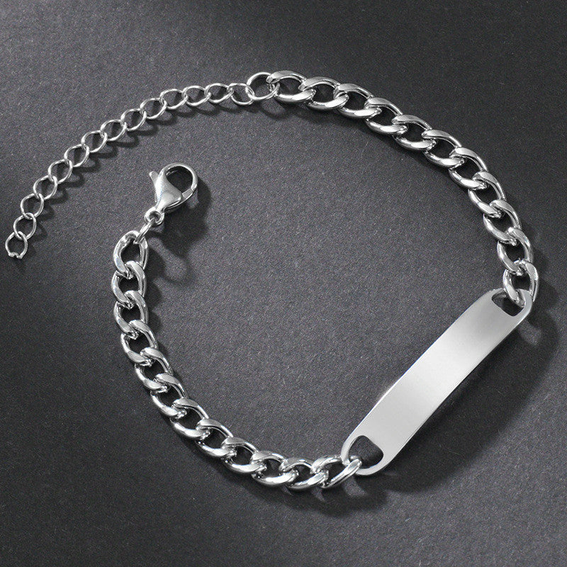 Stylish Stainless Steel Laser Engraving Bracelet