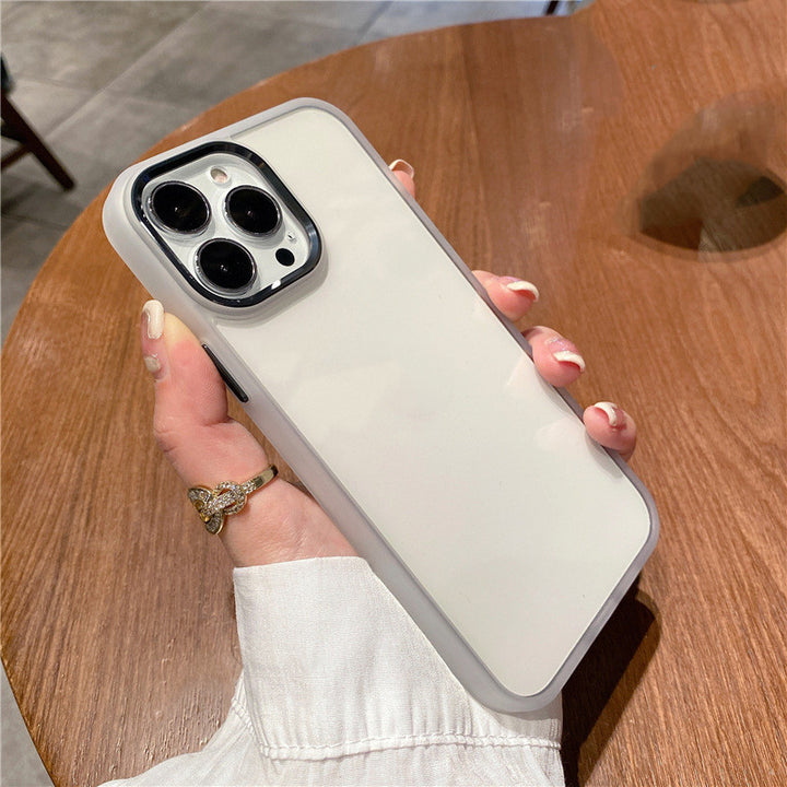 Nieuwe lens Anti-fall Skin Feeling Beschermende Cover Metal Phone Case