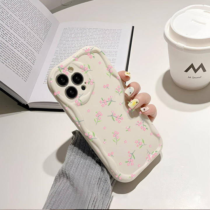 Fashion Brand Cream Pattern Transparent Case 15 Phone CaseFlowers