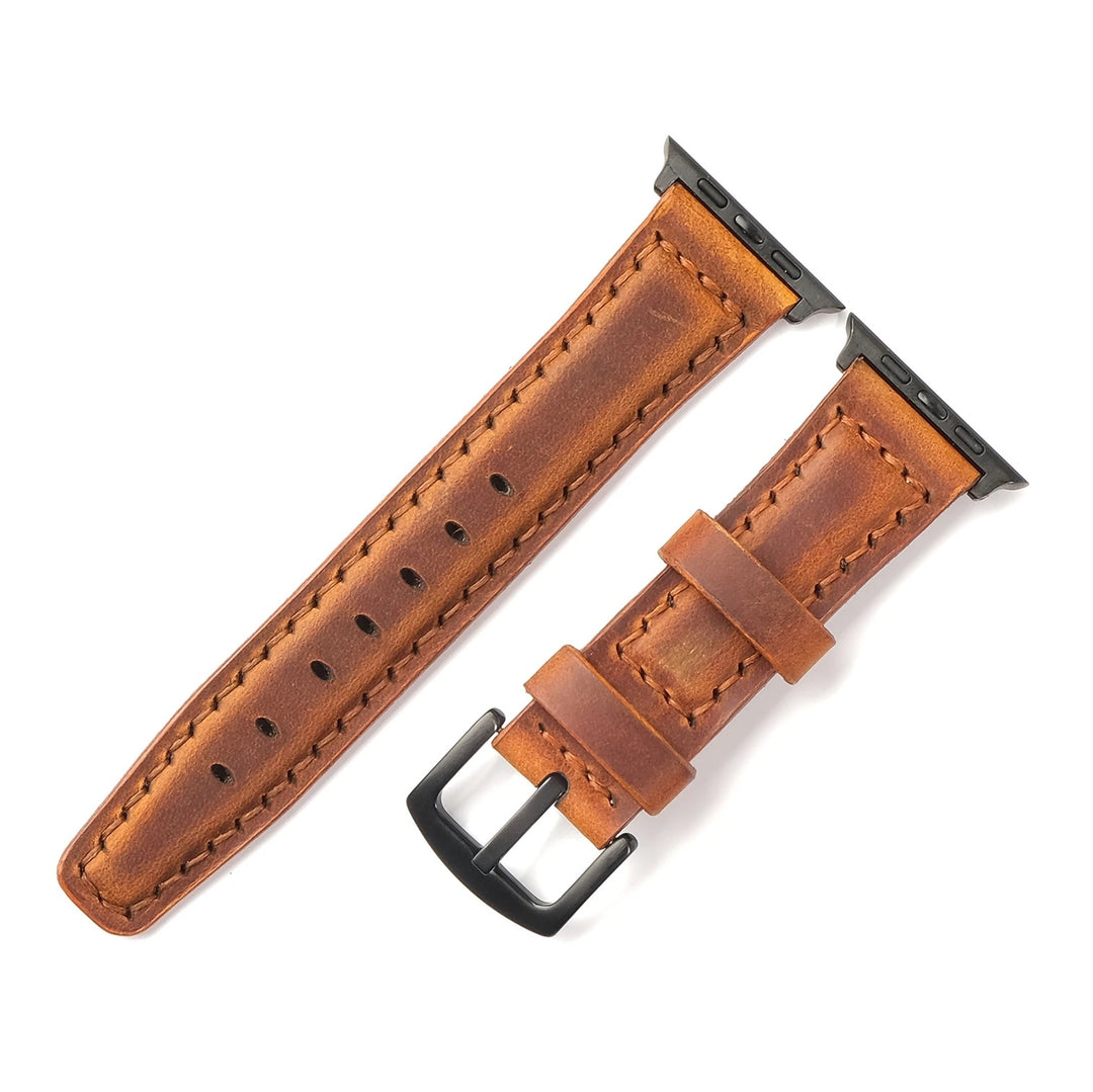 Apple Watch 9 41 MM Handmade Leather Band Strap Camel