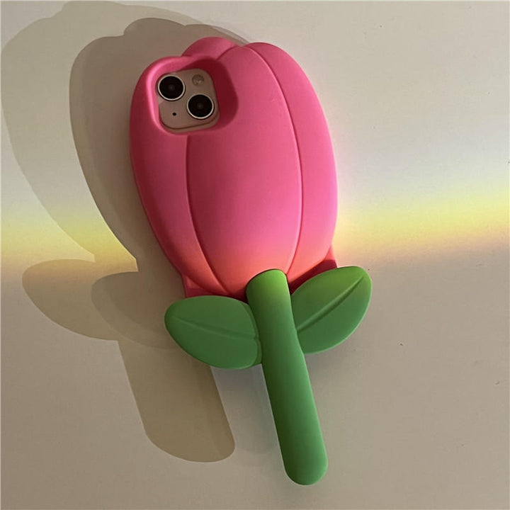 Tulip Flower Silicone Soft Case Drop-resistant Phone Case