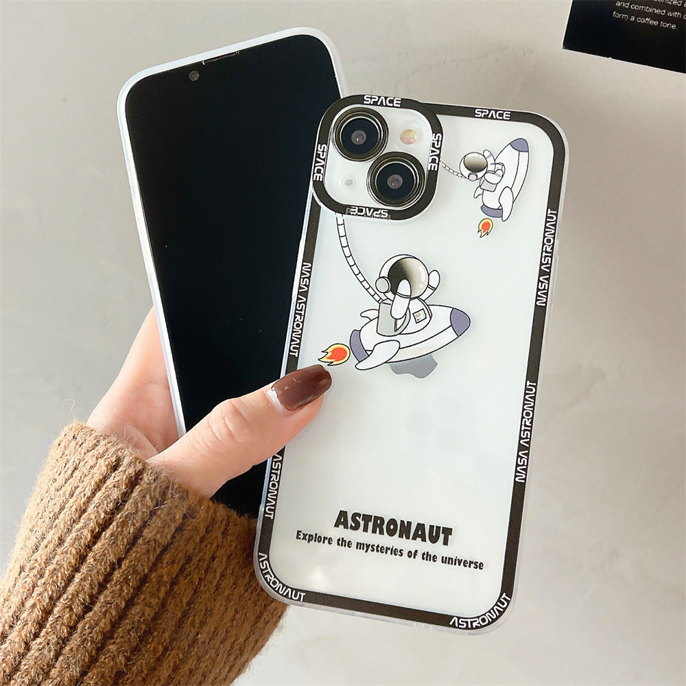 Silicone Astronaut Printed Transparent Phone Case
