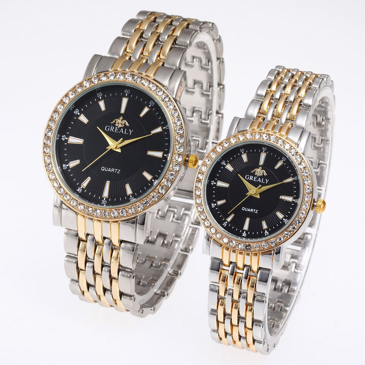 Couple Watch Men's Roman Scale Roman Diamond à la mode en acier de la mode