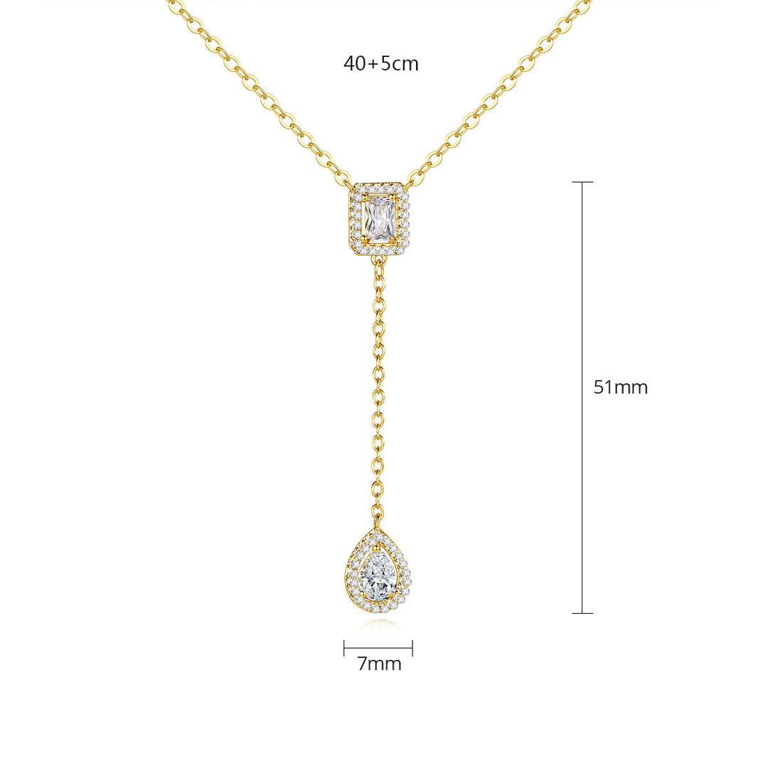 Women's Copper Inlaid With Zircon Pendant Necklace