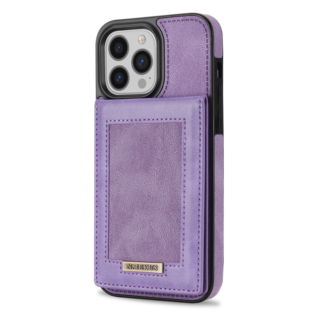 Suport pentru card Telefon mobil Telefon din piele Cadru foto Magnetic Snap Case de protecție
