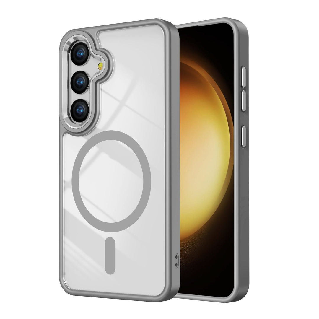 JD Transparent Magnetic Phone Case Metal Lens Drop-resistant