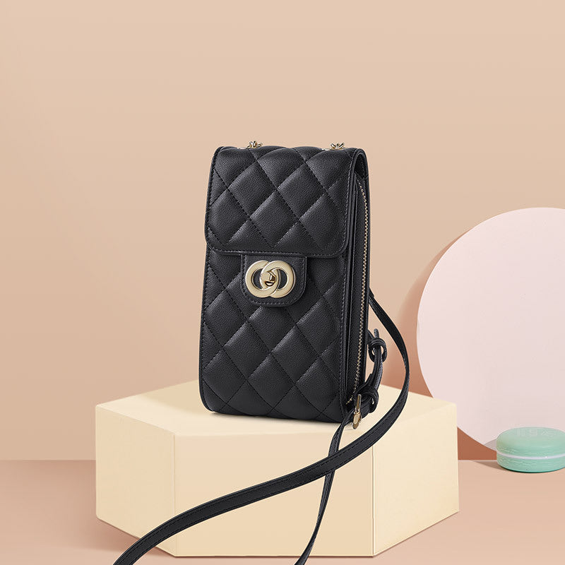 Женская кожаная мини -женская сумка классическая сумка для мобильного телефона мессенджер