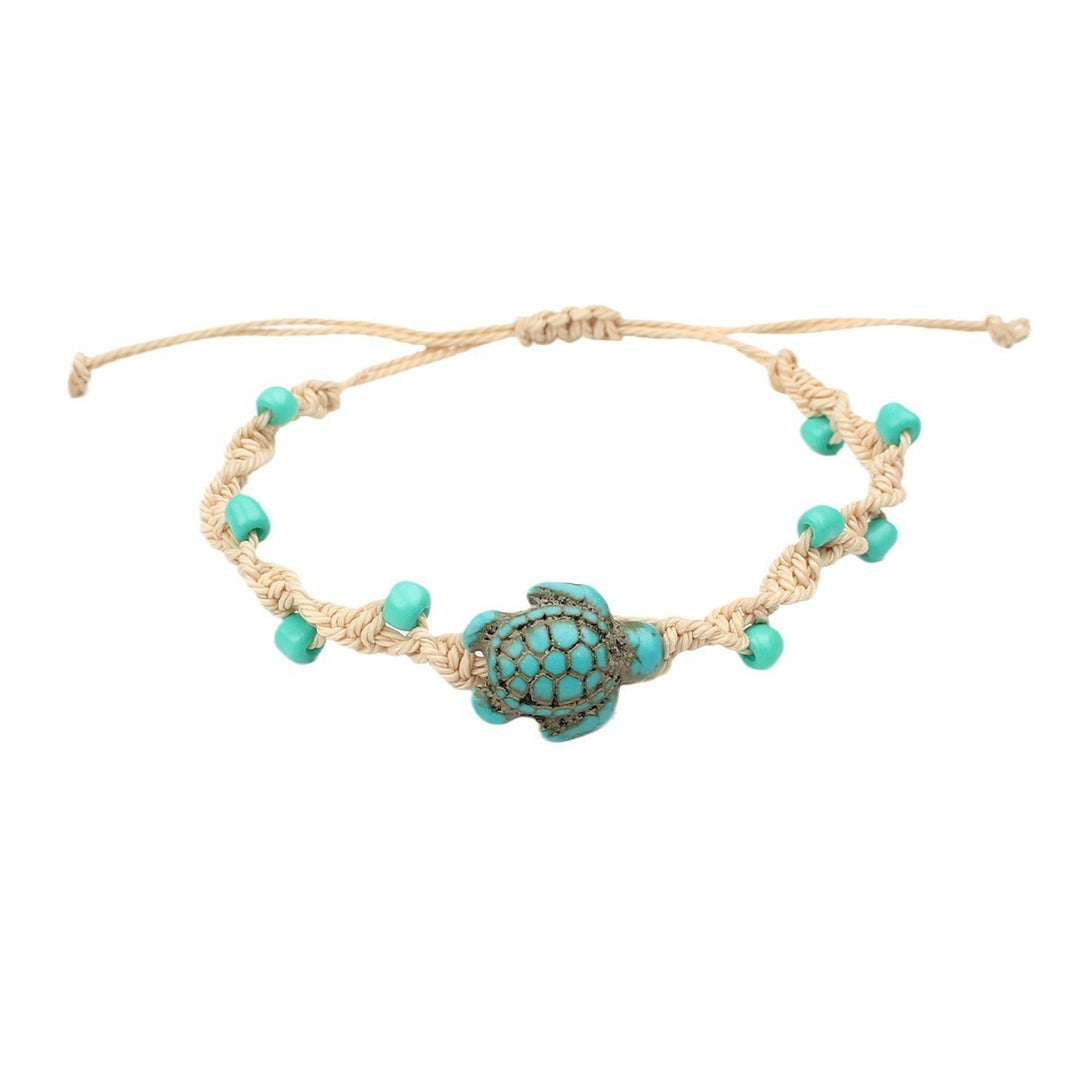 Pulsera ajustable de tortuga turquesa estilo playa