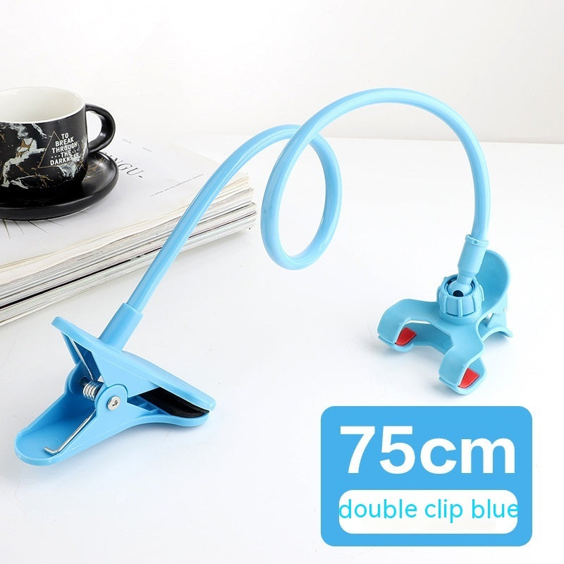 Artifact For A Lazy Bedside Double Clip Mobile Phone Bracket