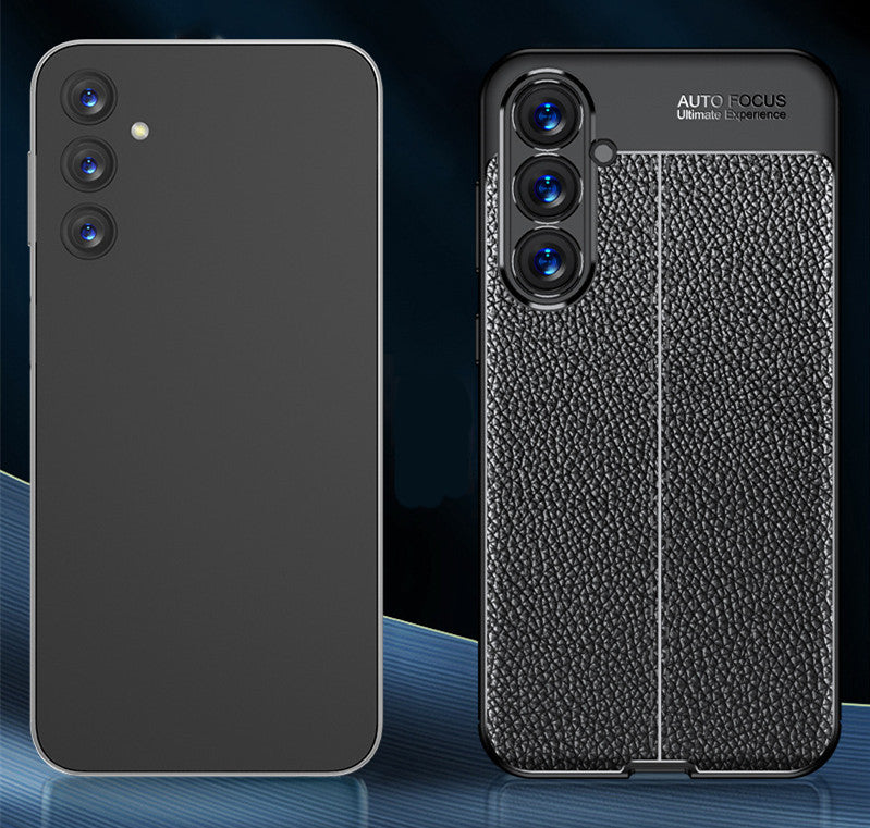 S24ULTRA Case de teléfono M34 Litchi Patrón A35 Anti-Fall Shell New Business S23FE Caso de protección