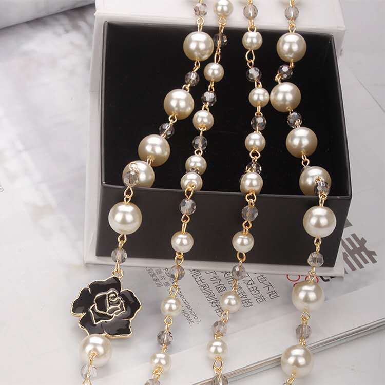 Long Necklace Fashion Exaggerated Temperamental Big Brand Pearl Pendant