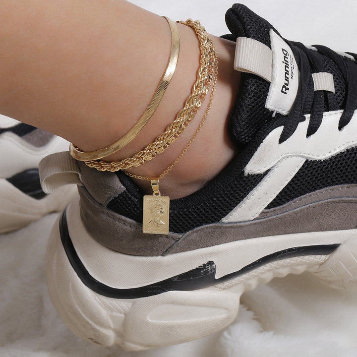 Ornament Snake Bones Chain Hip Hop Punk Anklet Suit