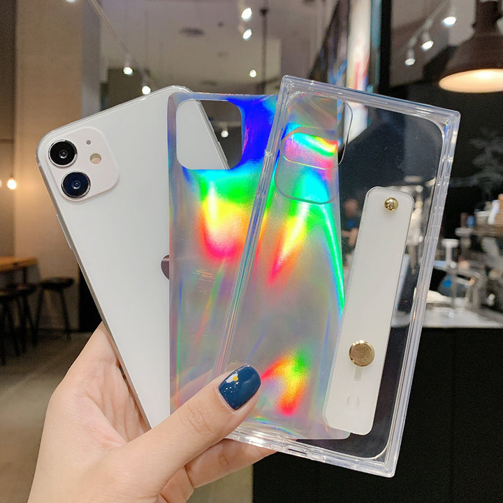 Case de téléphone en carton laser TPU transparent carré