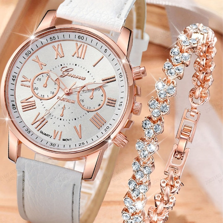 Neue Mode -Frauen -Quarz -Uhr -Armbandanzug