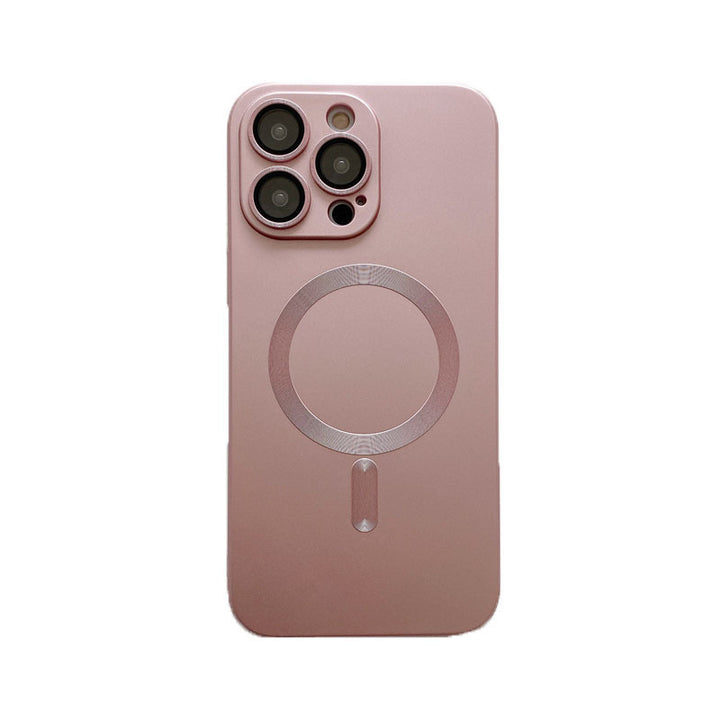 Magnetic Suction With Lens Film Electroplating Mobile Phone Case