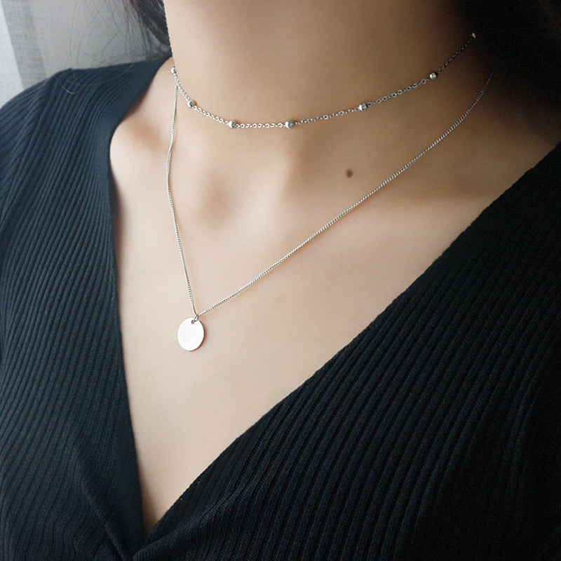 Fashion Double-layer Wafer Necklace For Women