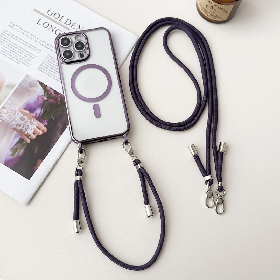 Magnetic One-piece Long And Short Lanyard Phone Case