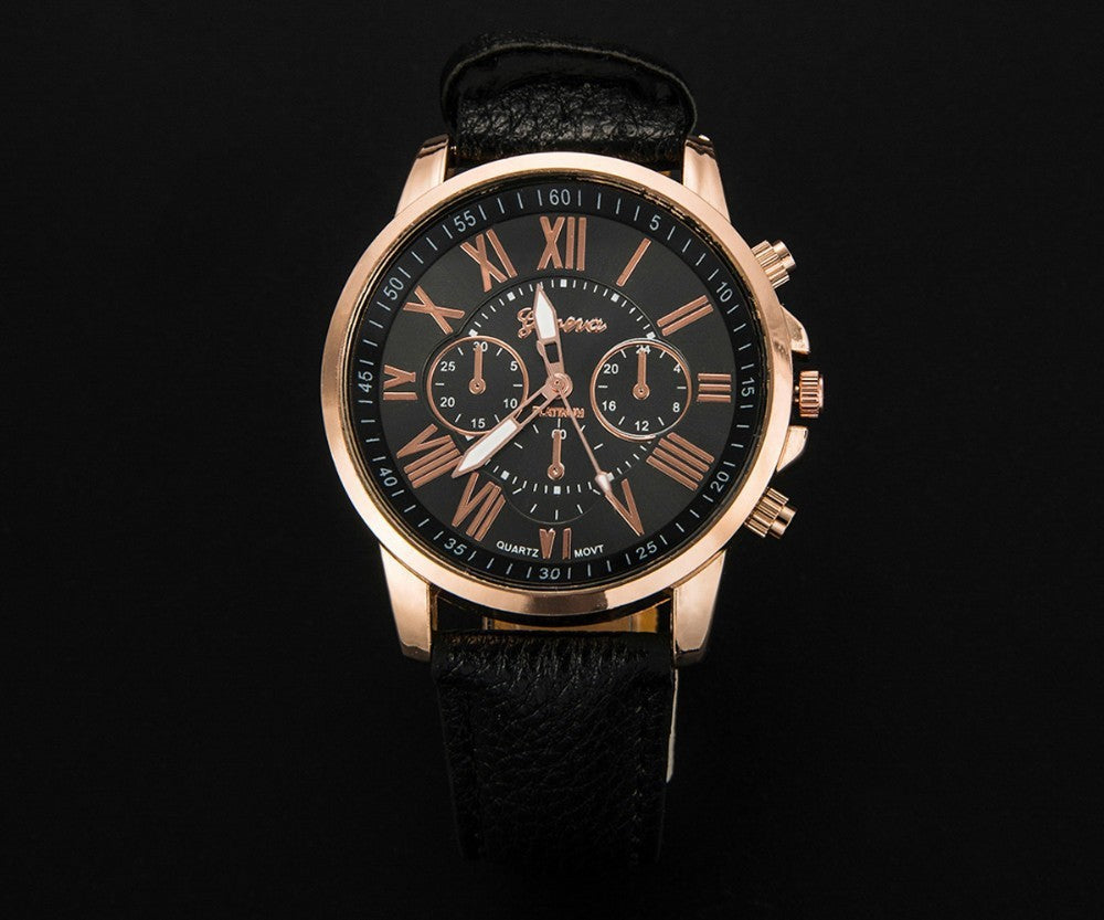 Casual Fashion Belt Men's Watch Roman Digital Dial