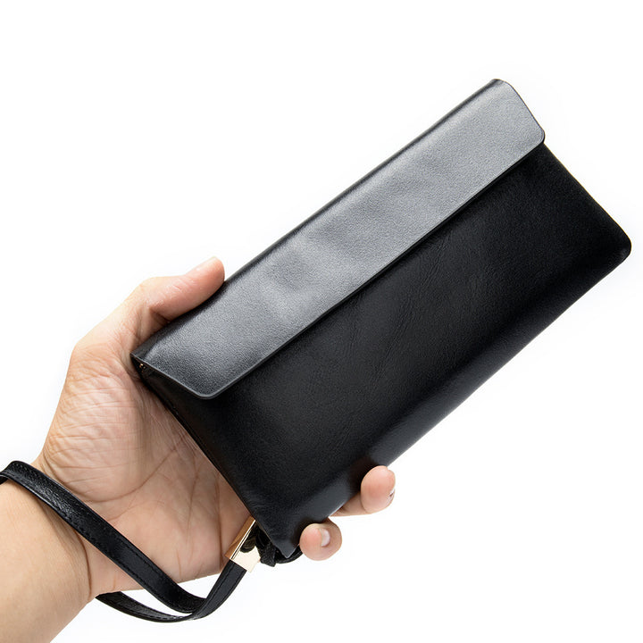 Soft Leather Wallet Korean Style Top Layer Cowhide Women's Mid-length