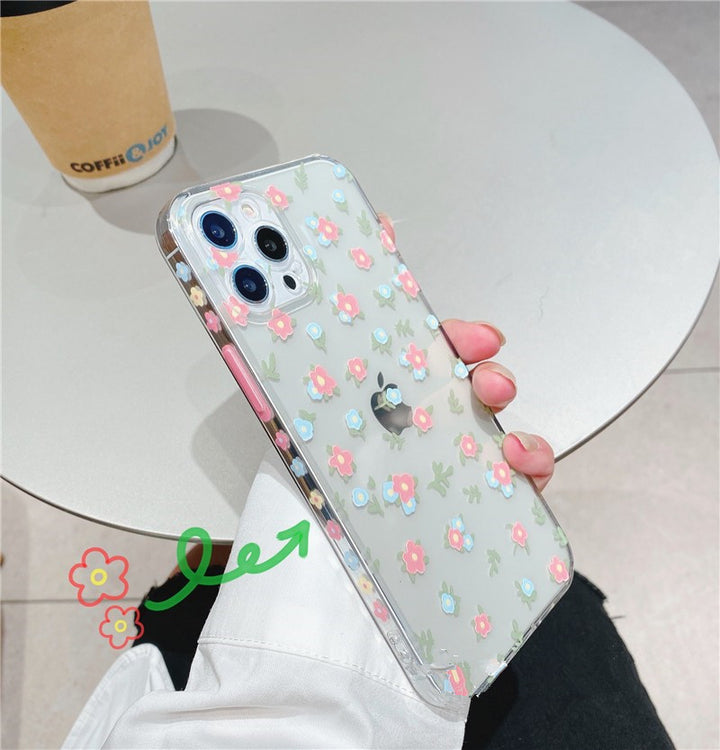 Compatible With Side Small Floral Phone Case X Xr Transparent Silicone 8plus Female Models
