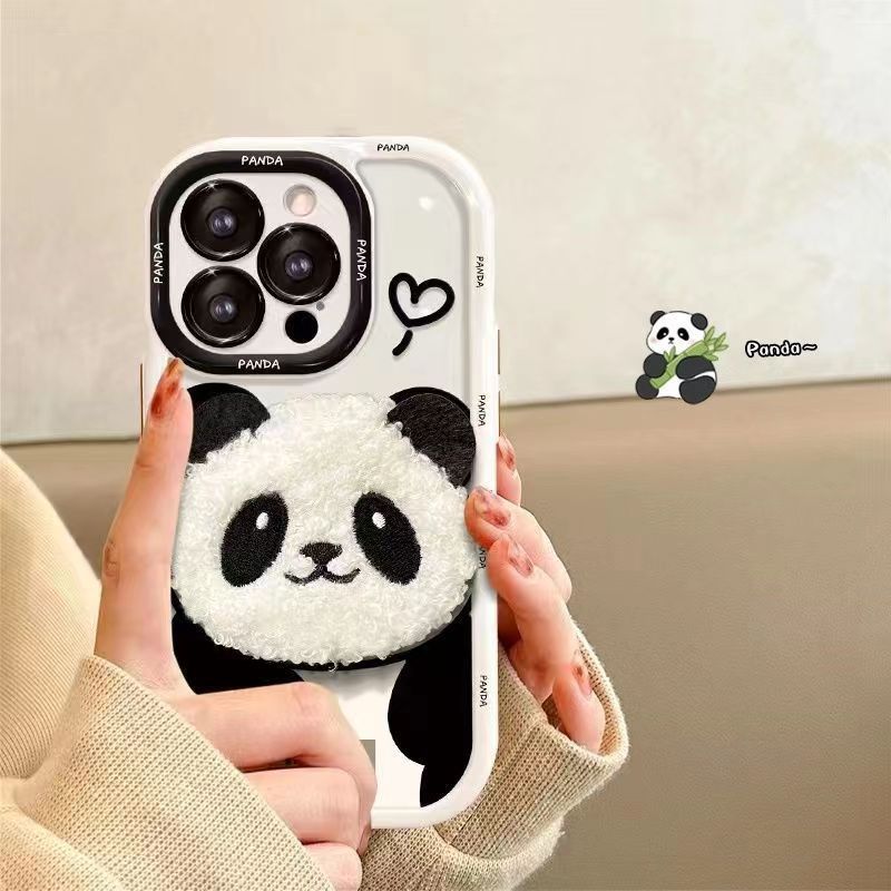 Peluş Panda Her Şey Damla Damgaya Dayanıklı Telefon Kılıfı